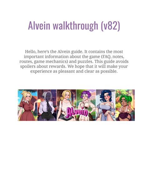 Alvein walkthrough